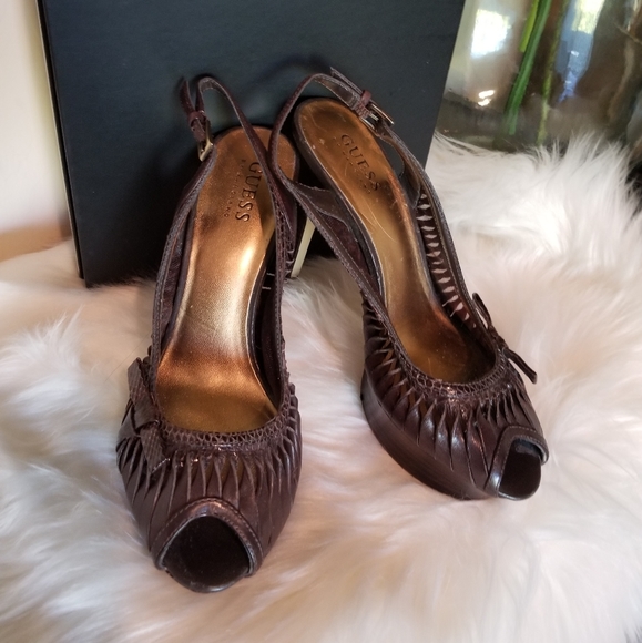 Guess brown open toe High Heel Shoes - Picture 5 of 7